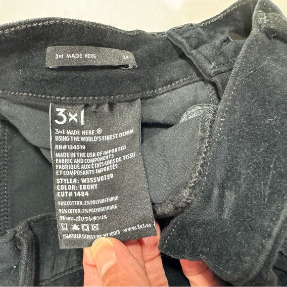 New 3x1 Three By One Higher Ground Velvet Pants Mini Split Leg - Picture 5 of 10